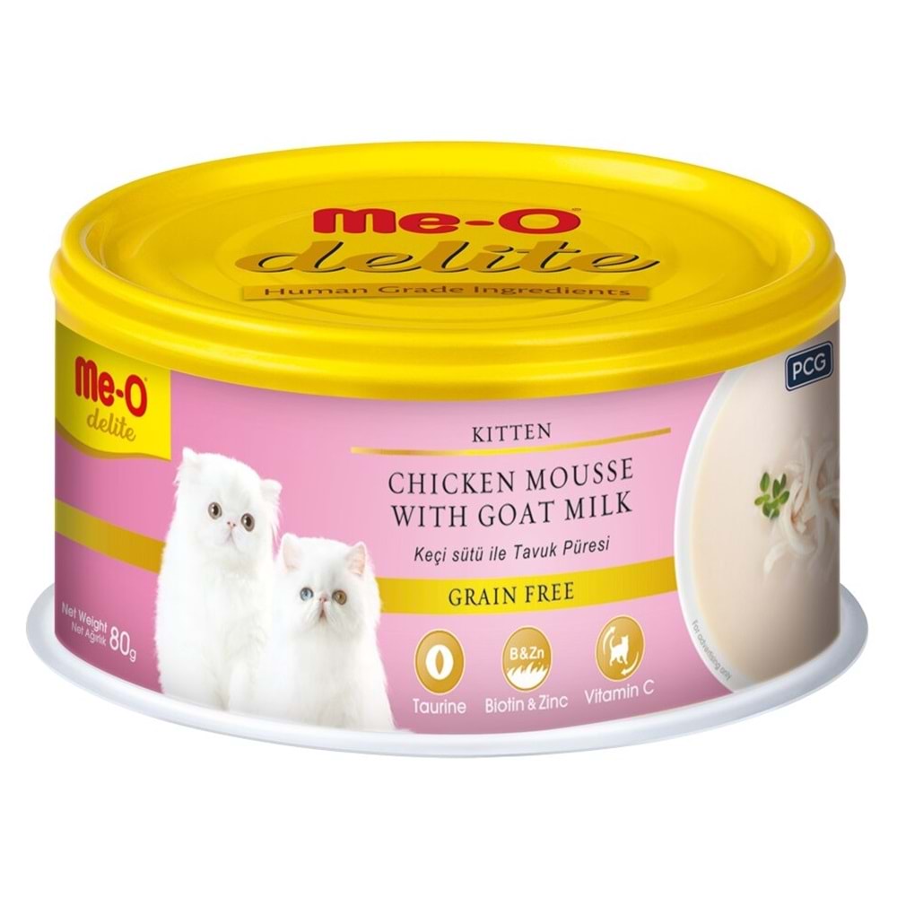 ME-O DELITE KEÇİ SÜTÜ-TAVUK PÜRE KEDİ KON.80GR 24'LÜ
