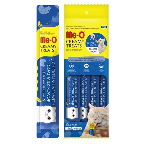 ME-O CREAMY TAVUK&CİĞER-KEÇİ SÜTLÜ KEDİ ÖDÜL 4X15GR 12 li