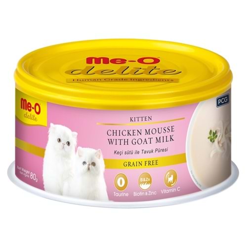 ME-O DELITE KEÇİ SÜTÜ-TAVUK PÜRE KEDİ KON.80GR 24'LÜ