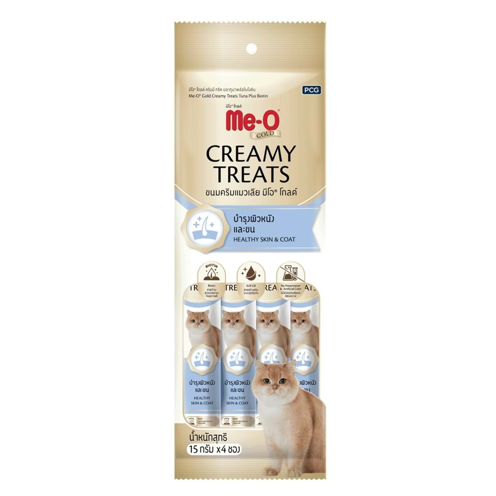 ME-O GOLD CREAMY TREATS TON BAL.İLAVE BİOTİN 4X15GR 12 li