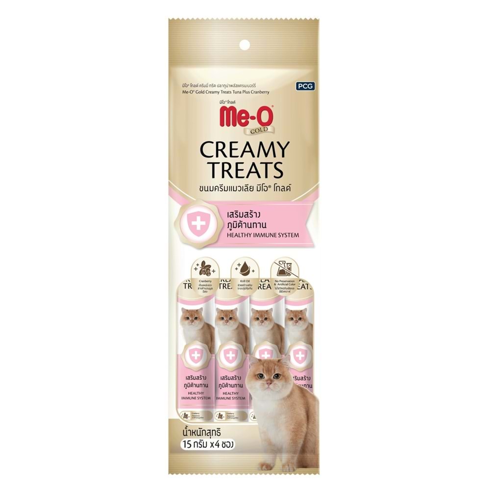 ME-O GOLD CREAMY TREATS TON BAL.İLAVE TURNA YEMİŞİ 4X15GR 12 li