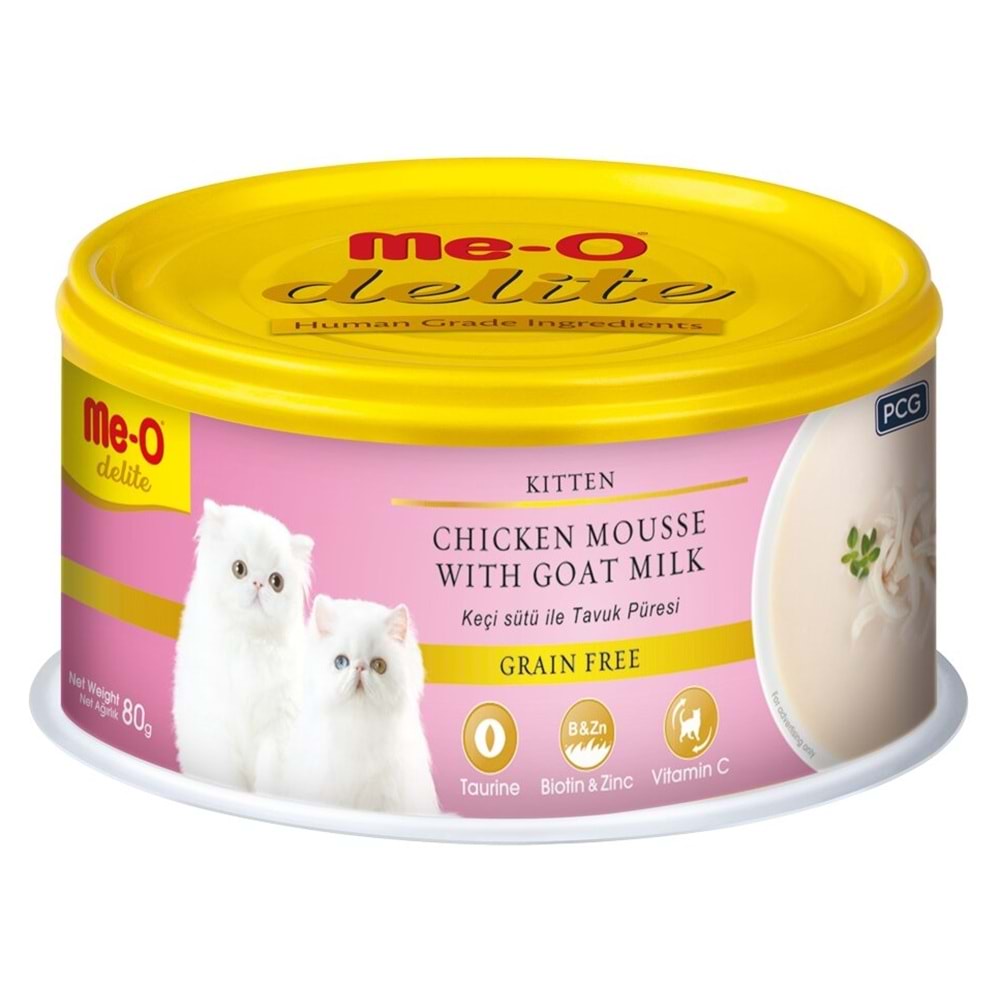 ME-O DELITE KEÇİ SÜTÜ-TAVUK PÜRE KEDİ KON.80GR 24'LÜ